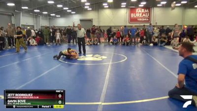 71 lbs Cons. Semi - Gavin Bove, Bull Island Grappling vs Jett Rodriguez, Williamsburg Wrestling Club