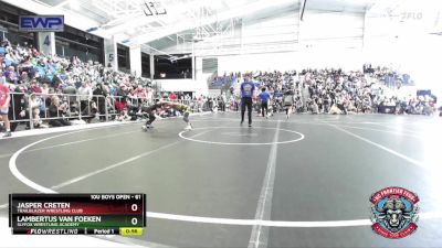 61 lbs Quarterfinal - Lambertus Van Foeken, SlyFox Wrestling Academy vs Jasper Creten, Trailblazer Wrestling Club