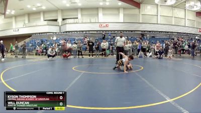 77 lbs Cons. Round 1 - Kyson Thompson, Central Indiana Academy Of Wrestling vs Will Duncan, Sons Of Thunder Wrestling