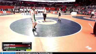 1A 165 lbs Quarterfinal - Zander Wells, Hillsboro vs Landin Benson, Coal City