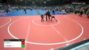 55 lbs 3rd Place - Seth Glover, Vian Wrestling Club vs Aaron Delgado, Bridge Creek Youth Wrestling