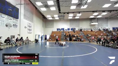 149 lbs 2nd Wrestleback (16 Team) - Kevin Goodman, Chabot College vs David Sypnicki, Santa Rosa Junior College