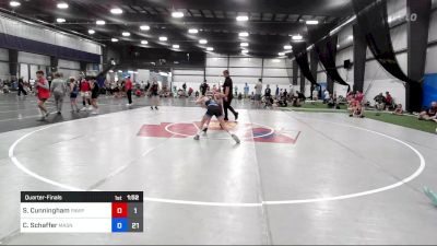 40 kg Quarterfinal - Sterling Cunningham, PA West Pink vs Cidney Schaffer, Mat Assassins Girls