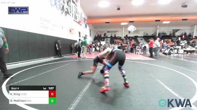 96-100 lbs Rr Rnd 1 - Kase King, Verdigris Youth Wrestling vs Brantley Mattison, Raw Wrestling Club