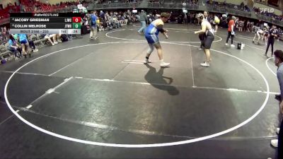220 lbs Cons. Round 2 - Jacoby Griesman, Little Jays Wrestling Club vs Collin Melrose, Junior Titans Wrestling Club