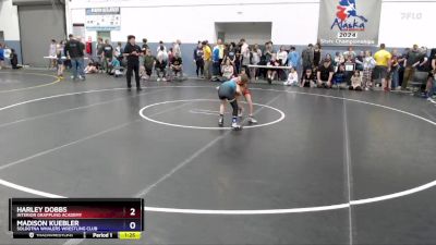 73 lbs 2nd Place Match - Harley Dobbs, Interior Grappling Academy vs Madison Kuebler, Soldotna Whalers Wrestling Club
