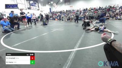 64 lbs Rr Rnd 3 - David Crocket, Tecumseh Youth Wrestling vs Bentley Hans, Lions Wrestling Academy