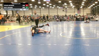 110 lbs Round 5 - 3:00pm Friday - Colin Laforge, CTWHALE vs Max Critzer, Ranger Wrestling Club