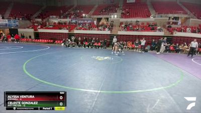 100 lbs 2nd Wrestleback And Semi-finals(16 Team) - Alyssa Ventura, Rockwall vs Celeste Gonzalez, Katy Paetow