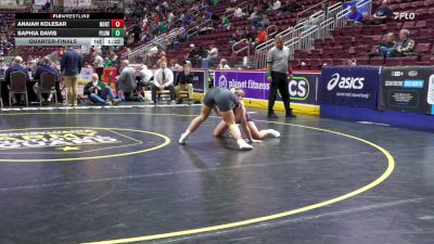 130 lbs Quarterfinal - Anaiah Kolesar, Northeast Bradford-G vs Saphia Davis, Plum-G