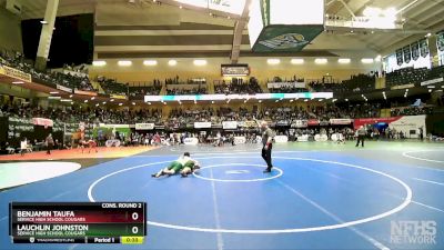 285 lbs Cons. Round 2 - Benjamin Taufa, Service High School Cougars vs Lauchlin Johnston, Service High School Cougars