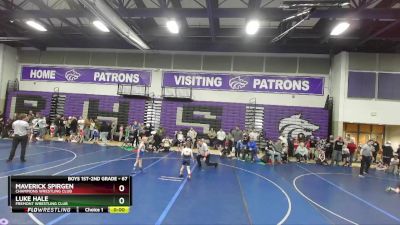 67 lbs Semifinal - Maverick Spirgen, Champions Wrestling Club vs Luke Hale, Fremont Wrestling Club