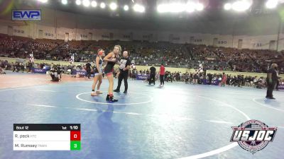 100 lbs Round Of 32 - Rowdie Peck, Hinton Takedown Club vs Millie Rumsey, Pawhuska Elks Takedown