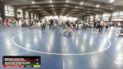 52 lbs Quarterfinal - Brecken Stratton, Iron County Wrestling Academy vs Bradford (Ford) Ellison, Brighton Wrestling Club