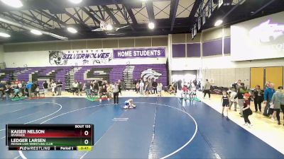 52 lbs 5th Place Match - Ledger Larsen, Payson Lion Wrestling Club vs Kaiser Nelson, Riverside