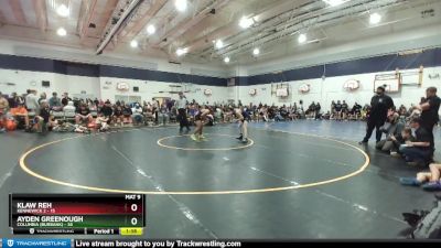 132 lbs Round 2 (4 Team) - Ayden Greenough, Columbia (Burbank) vs Klaw Reh, Kennewick 2