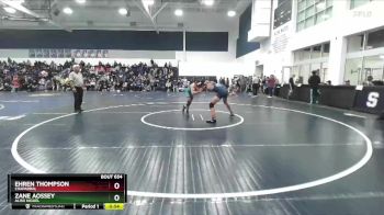 150 lbs Cons. Round 3 - Zane Aossey, Aliso Niguel vs Ehren Thompson, Chaparral