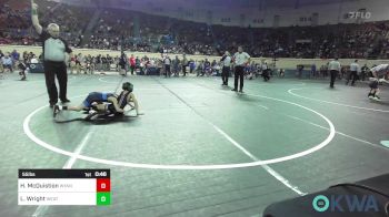 55 lbs Round Of 16 - Hayden McQuistion, Wyandotte Youth Wrestling vs Levi Wright, Weatherford Youth Wrestling