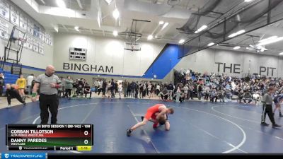 108 lbs Cons. Round 2 - Danny Paredes, Westlake vs Corban Tillotson, Alta Wings Wrestling