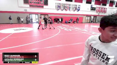 84 lbs Round 2 - Ricky Almaguer, Victory Wrestling-Central WA vs Katalina Rodriguez, Prosser Wrestling Academy