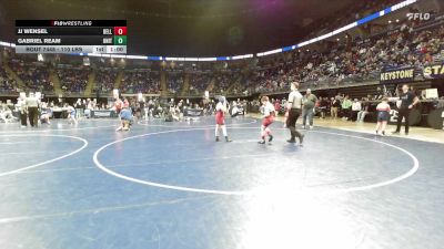 110 lbs Consy 2 - Jj Wensel, Bellefonte vs Gabriel Ream, United