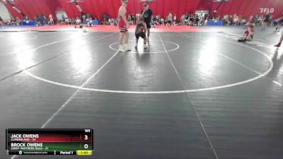 165 lbs Round 1 (6 Team) - Jack Owens, Cumberland vs Brock Owens, LeRoy Panthers Gold