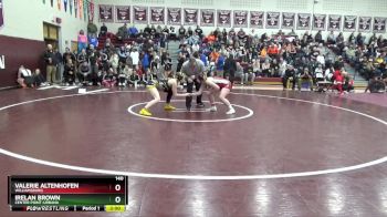 140 lbs Cons. Semi - Irelan Brown, Center Point-Urbana vs Valerie Altenhofen, Williamsburg