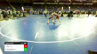 132 lbs Consi Of 16 #1 - Liam Kay, Shepherd Hill vs Davi DosSantos, Arlington