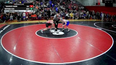 170 lbs Champ. Round 1 - Nathan Cox, Mount Pleasant Area vs Maddox Bann, Southmoreland