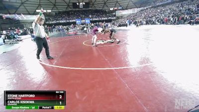 4A 144 lbs Quarterfinal - Carlos Kisokwa, Kamiakin vs Stone Hartford, South Kitsap