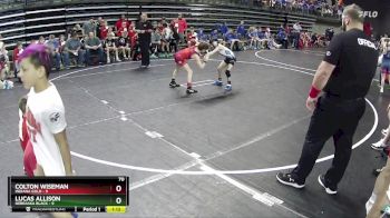 70 lbs Quarterfinals (8 Team) - Lucas Allison, Nebraska Black vs Colton Wiseman, Indiana Gold