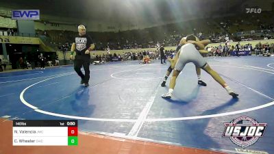 140 lbs Consi Of 4 - Nickolas Valencia, Juggernaut Wrestling Club vs Charles Wheeler, Chickasha Youth Wrestling