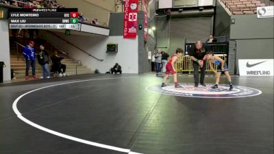 Intermediate Boys - 63 lbs Cons. Round 4 - Logan Garcia, RBWC (Rancho Bernardo Wrestling Club) vs Artem Gazaryan, LAWC