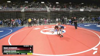 114 lbs Champ. Round 1 - Ricky Schneider, Diamondville Wrestling Club vs Norman Evans, Cowboy Kids Wrestling Club