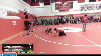 82 lbs 3rd Place Match - Cooper Christensen, Cle Elum Mat Miners Wrestling Club vs Grayson Schoonover, Okanogan Underground Wrestling Club