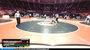 3A 126 lbs Quarterfinal - Maksim Mukhamedaliyev, Arlington Heights (Hersey) vs Carson Weber, Joliet (West)