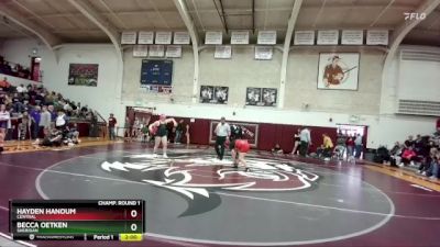 190 lbs Quarterfinal - Becca Oetken, Sheridan vs Hayden Hanoum, Central