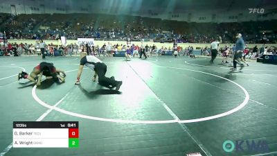 120 lbs Consi Of 8 #1 - Gideon Barker, Tecumseh Takedown Club vs Allen Wright, Okmulgee