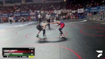 D 3 113 lbs Cons. Round 2 - Logan Cornett, Evangel Christian vs Merritt Vandersteen, St. Mary`s