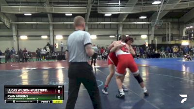 285 lbs Cons. Round 2 - Lucas Wilson-Wuestefeld, Worcester Polytechnic Institute vs Ryan Higgins, Bridgewater State University