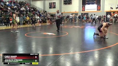 190 lbs Quarterfinal - Carly Knapp, Western Dubuque vs Joscelyn Stricker, Cedar Rapids Kennedy