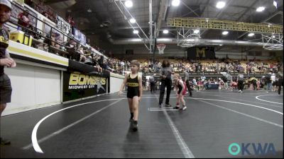 60 lbs Consi Of 8 #2 - Finnley Merrell, Little Axe Takedown Club vs Tre Hartfield 4, OKC Saints Wrestling