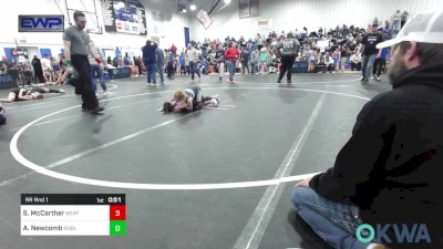 58 lbs Rr Rnd 1 - Stella McCarther, Weatherford Youth Wrestling vs Adelaide Newcomb, Noble Takedown Club