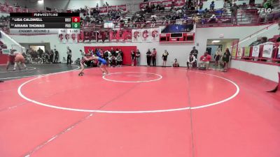 JH 96 lbs Champ. Round 2 - Lisa Caldwell, DEL CITY vs Ariana Thomas, PIEDMONT