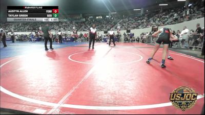 90 lbs Quarterfinal - Austyn Allen, Ponca City Wildcat Wrestling vs Taylan Green, Harrah Little League Wrestling