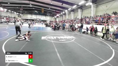 98 lbs Quarterfinal - Kelton Knorr, Slvwc vs Easten Serrano, Stout Wrestling Academy