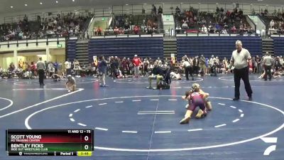 75 lbs Quarterfinal - Bentley Ficks, Ride Out Wrestling Club vs Scott Young, M2 Training Center