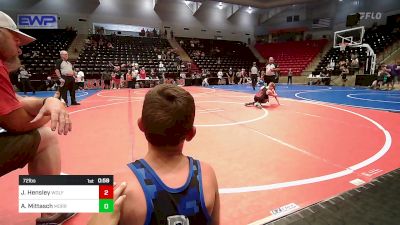 72 lbs 7th Place - Jase Hensley, Wolfpack Youth Wrestling vs Austin Mittasch, Morrison Takedown Club