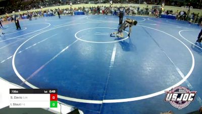 73 lbs Consi Of 8 #2 - Slade Davis, Clinton Youth Wrestling vs Isaiah Stout, F-5 Grappling