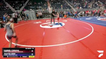 74 lbs Semifinal - Gabriel Cordova, Green River Grapplers Wrestling vs Paxton Herd, Powell Wrestling Club